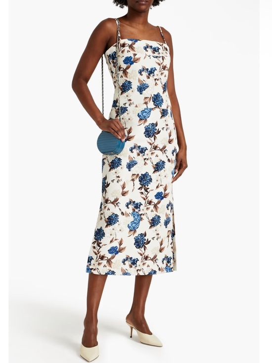Tory Burch Dresses & Skirts - Tory Burch Lace Up Tie Back Floral Print Ottoman Midi Tank Dress NEW Size 12
